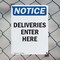 Signmission Deliveries Enter Here OSHA Notice Sign, Plastic, 7in W x 10in L, 2PK OS-2PACK-NS-P-710-V-10965 - alternate 7